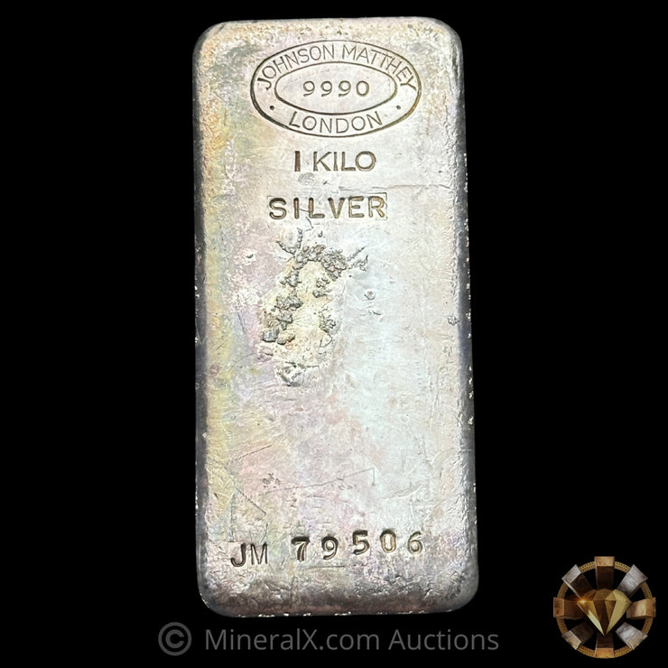 Kilo Johnson Matthey London Small JM Prefix Variety Vintage Silver Bar
