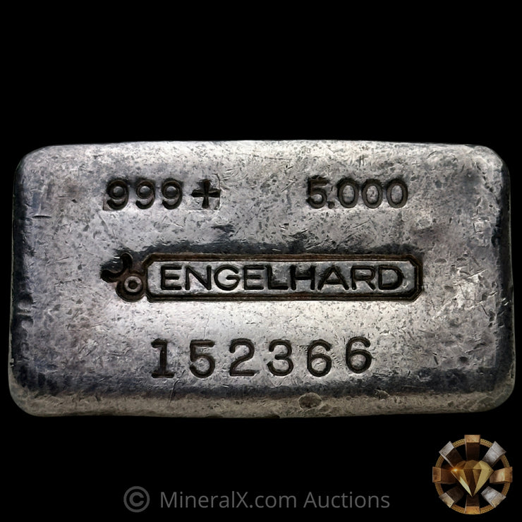 5oz Engelhard Bull Logo Vintage Silver Bar