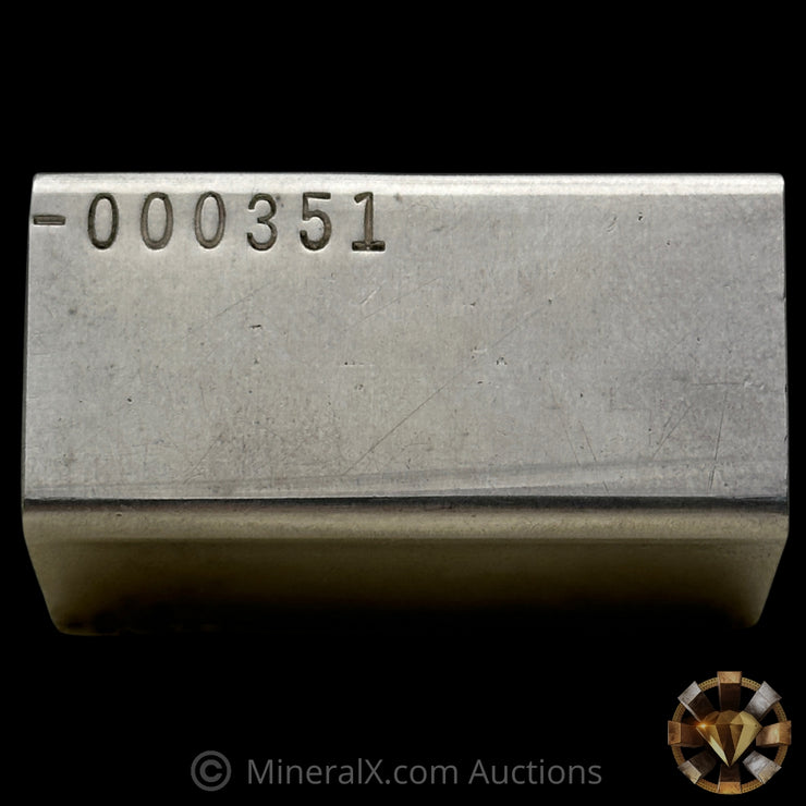 7oz Engelhard E Logo Reverse Stamp Low Serial Variety Industrial Extruded Vintage Silver Bar