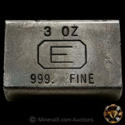 3oz Engelhard E Logo Industrial Extruded Vintage Silver Bar
