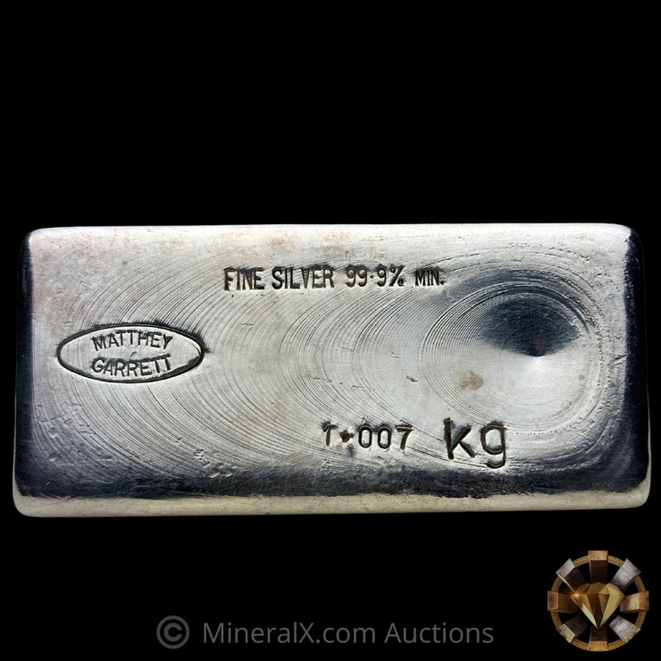 1.007kg (Kilo) Matthey Garrett MG Australia Vintage Silver Bar