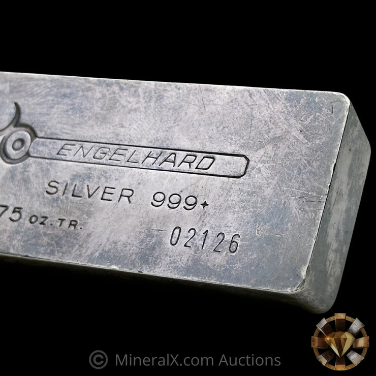 16.075oz (1/2Kilo) Engelhard 0 leading 5 Digit Variety Bull Logo Extruded Vintage Silver Bar