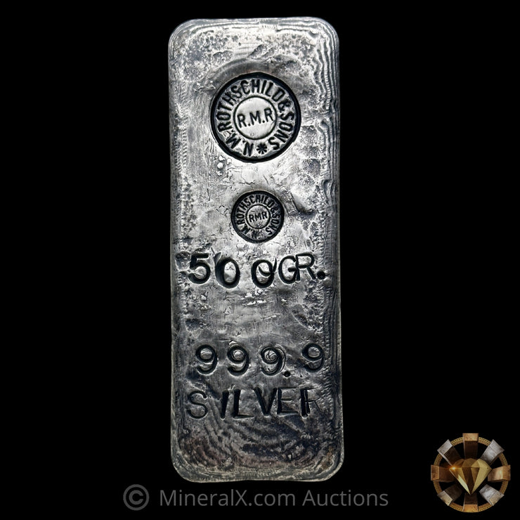 500g N.M. Rothschild & Sons RMR Vintage Silver Bar