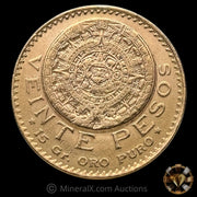15g (.4823oz AGW) 1918 Mexico Viente Pesos Mexican Gold Coin