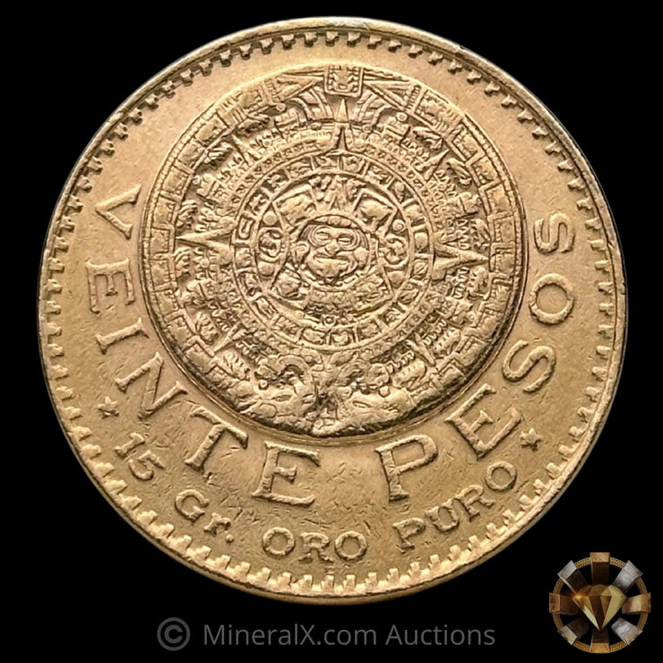 15g (.4823oz AGW) 1918 Mexico Viente Pesos Mexican Gold Coin