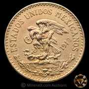 15g (.4823oz AGW) 1918 Mexico Viente Pesos Mexican Gold Coin