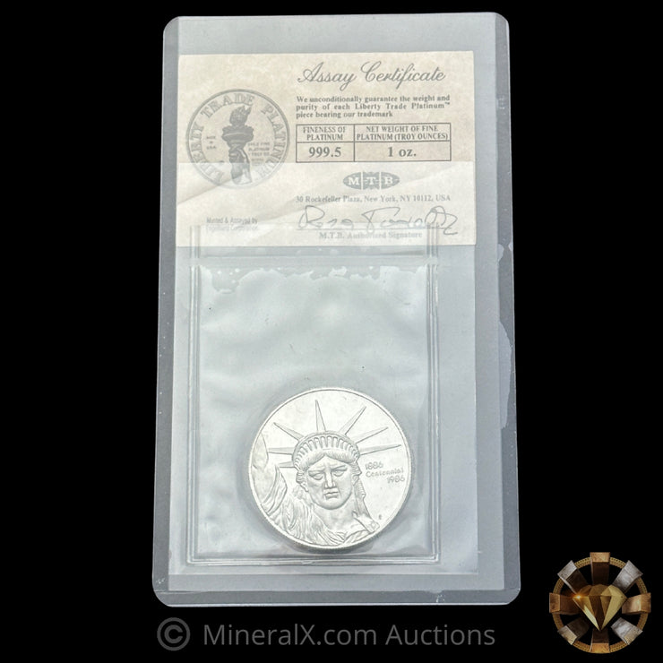 1oz 1986 Engelhard Rare MTB Bank Liberty Trade Platinum Vintage Coin Mint in Seal With Assay Certificate