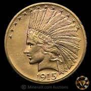 1915 (.48375oz AGW) $10 Indian Head Liberty Vintage US Gold Coin