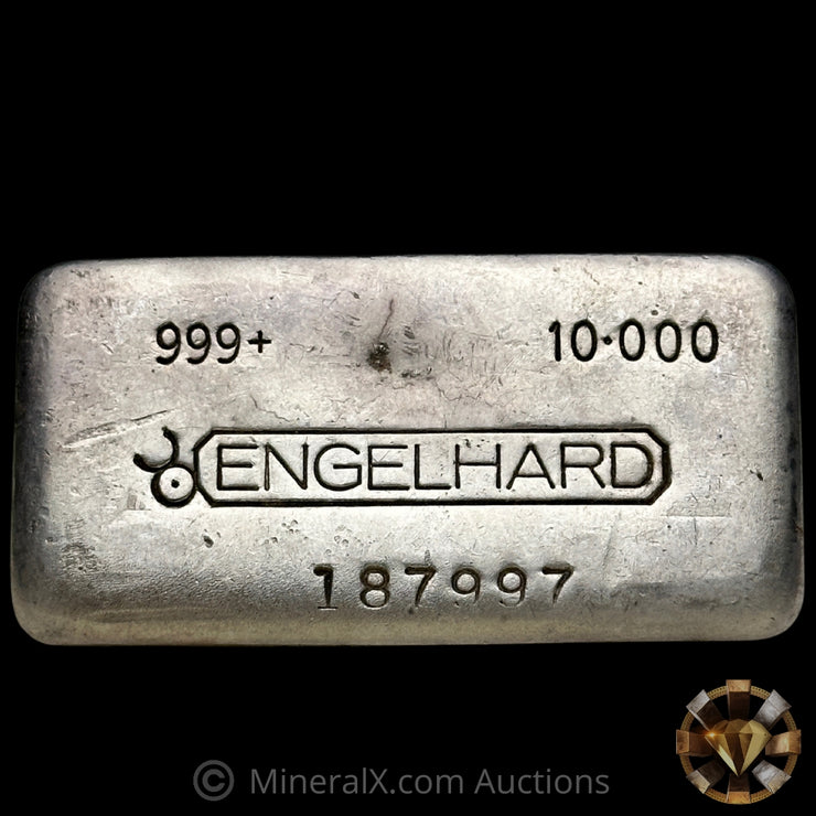 10oz Engelhard Floating Decimal Bull Logo Vintage Silver Bar