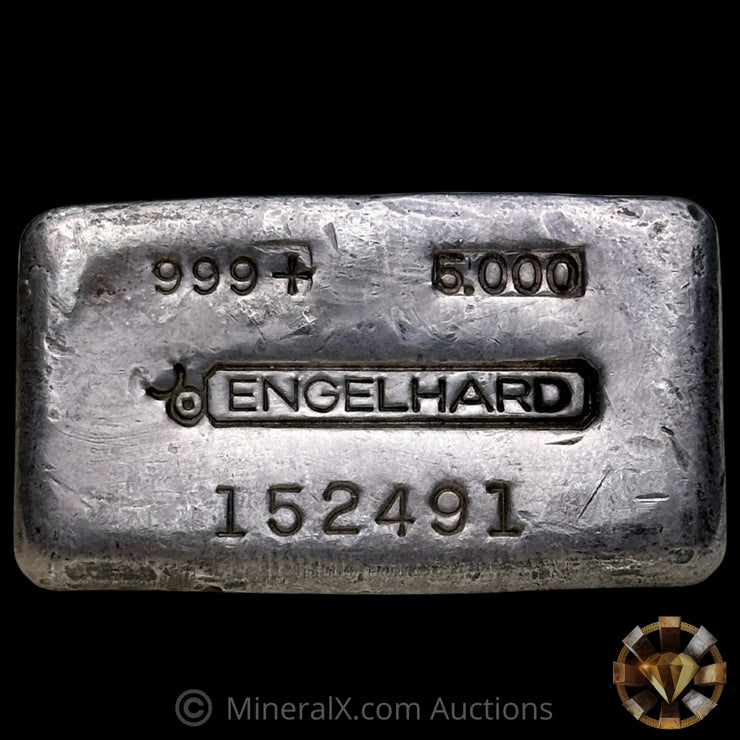 5oz Engelhard Bull Logo Vintage Silver Bar