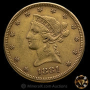 1881 (.48375oz AGW) $10 Liberty Head Vintage US Gold Coin