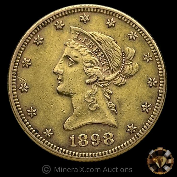1898 (.48375oz AGW) $10 Liberty Head Vintage US Gold Coin