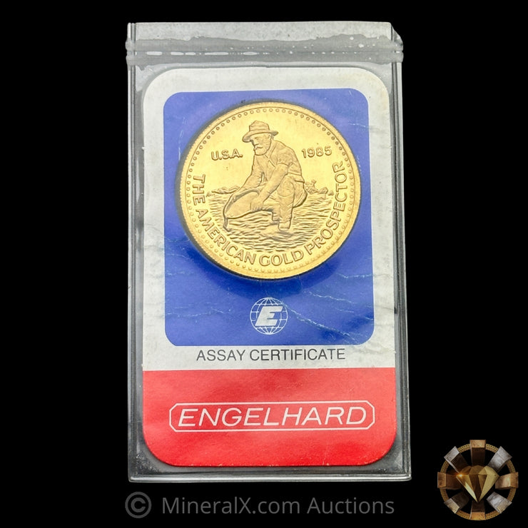 1oz 1985 Engelhard Proof Prospector Gold Coin Mint In Original Seal With No Staples