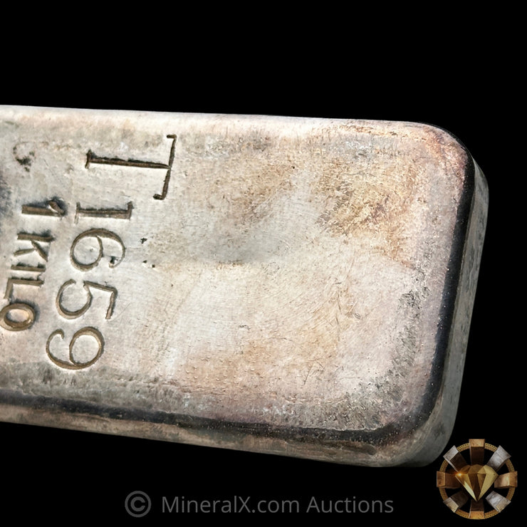 Kilo Engelhard London Exceedingly Rare Large T Prefix Variety Vintage Silver Bar