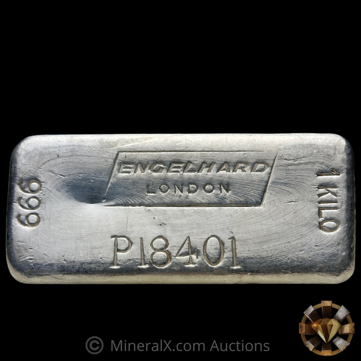 Kilo Engelhard London Landscape Variety Vintage Silver Bar Dated 1974 On Edge