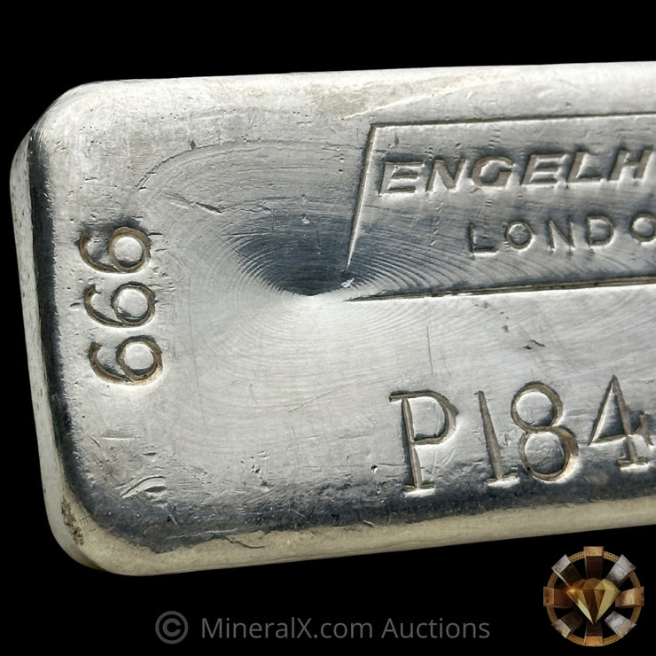 Kilo Engelhard London Landscape Variety Vintage Silver Bar Dated 1974 On Edge