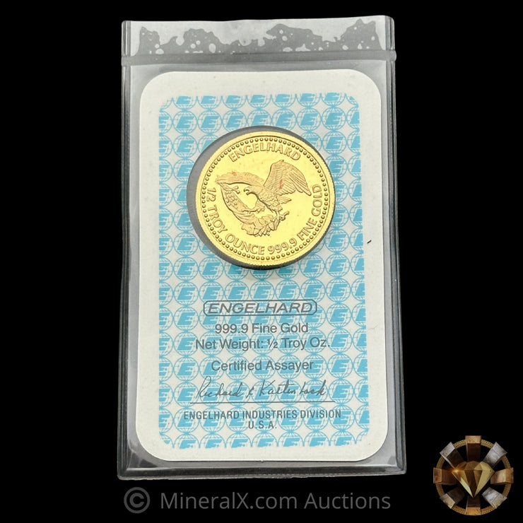 1/2oz 1985 Engelhard Proof Prospector Gold Coin Mint In Original Seal With No Staples