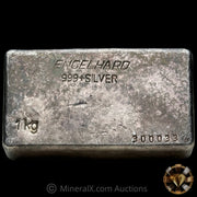 Kilo Engelhard Australia Reverse Stamp Vintage Silver Bar With Rare SILEC Counterstamp
