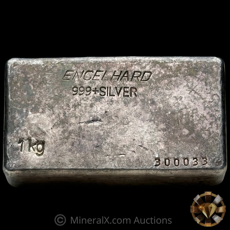 Kilo Engelhard Australia Reverse Stamp Vintage Silver Bar With Rare SILEC Counterstamp