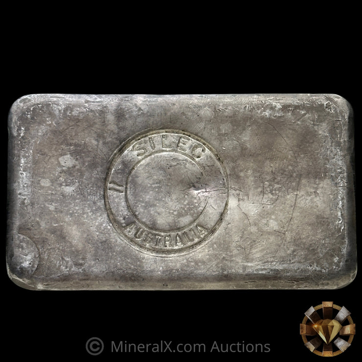 Kilo Engelhard Australia Reverse Stamp Vintage Silver Bar With Rare SILEC Counterstamp