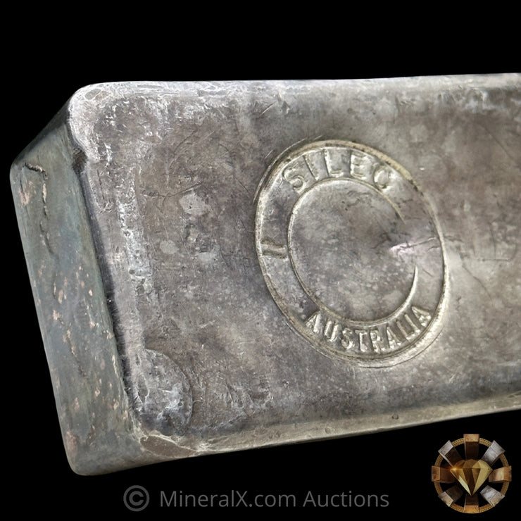Kilo Engelhard Australia Reverse Stamp Vintage Silver Bar With Rare SILEC Counterstamp