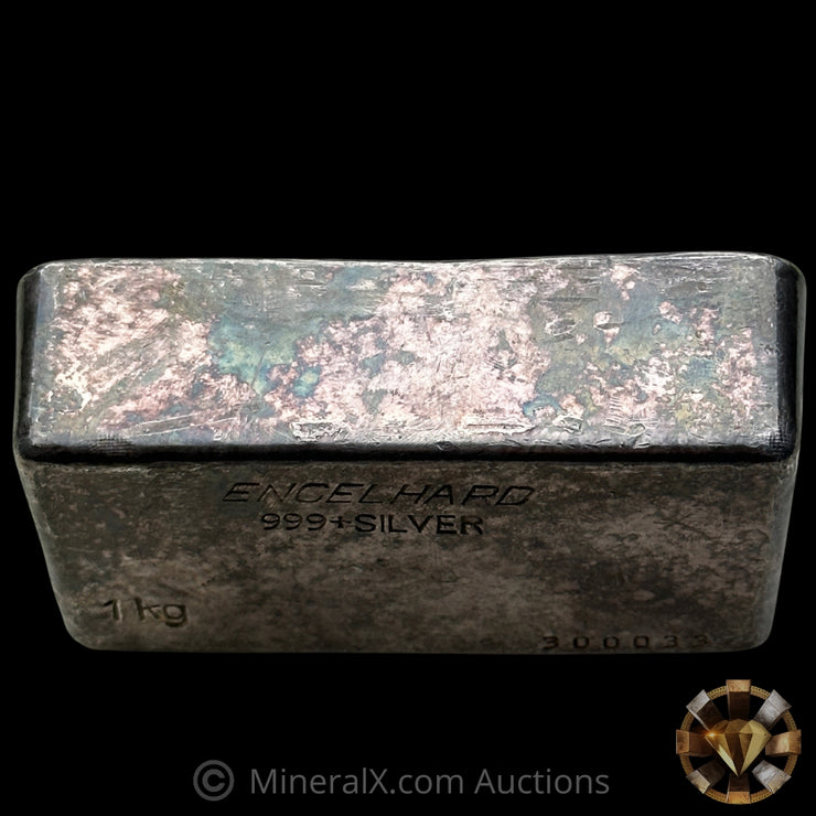 Kilo Engelhard Australia Reverse Stamp Vintage Silver Bar With Rare SILEC Counterstamp
