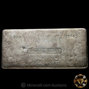 100oz Engelhard 3rd Series MFR Only Known "No +" 999 Fineness Vintage Silver Bar