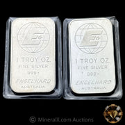 x2 1oz Engelhard Australia Vintage Silver Bars