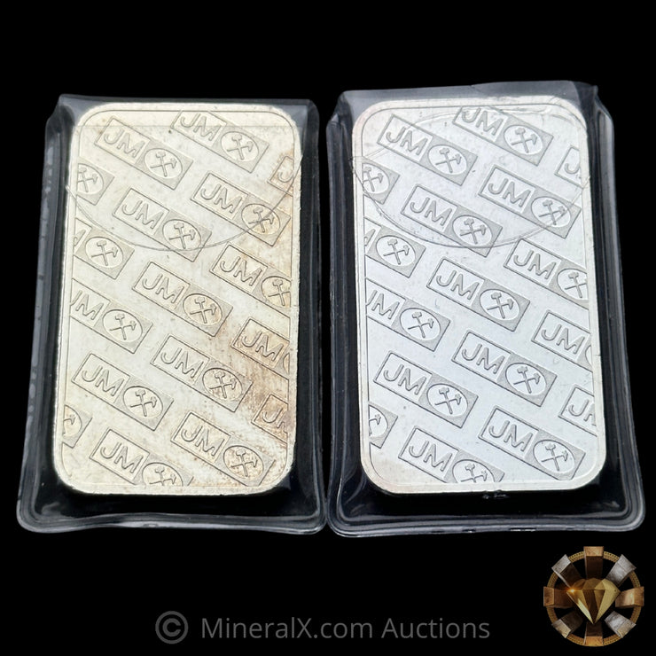 x2 2oz JM Johnson Matthey Vintage Silver Bar Lot
