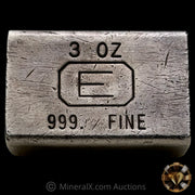 3oz Engelhard E Logo Industrial Extruded Vintage Silver Bar