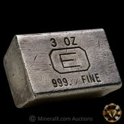 3oz Engelhard E Logo Industrial Extruded Vintage Silver Bar