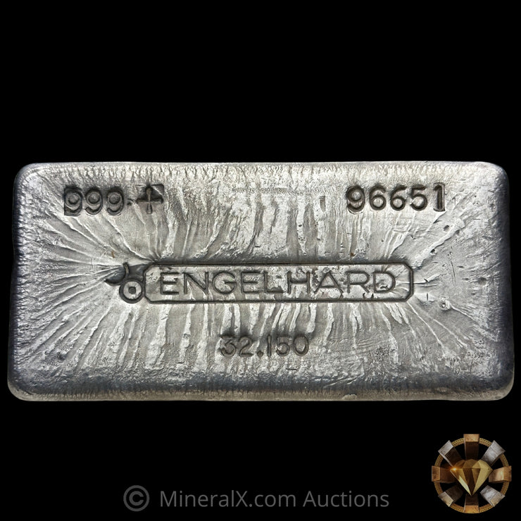 32.150oz (Kilo) Engelhard 1st Series Bull Logo Curled 999 Fineness Font Variety Vintage Silver Bar