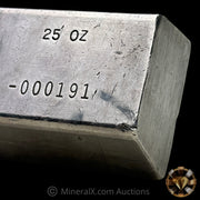 25oz Engelhard E Logo Industrial Extruded Vintage Silver Bar With Low Serial