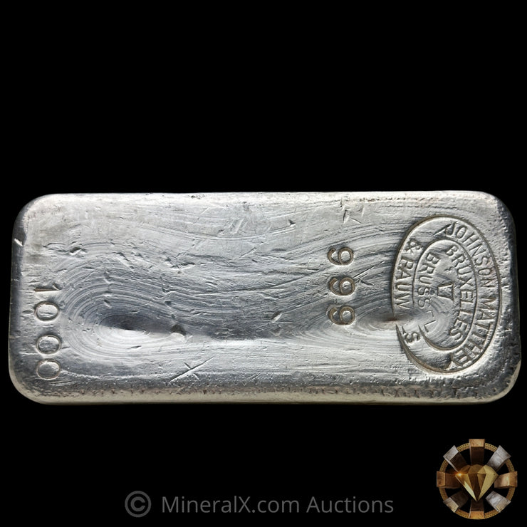 1000g (Kilo) Johnson Matthey JM & Pauwels Bruxelles Brussel Vintage Silver Bar