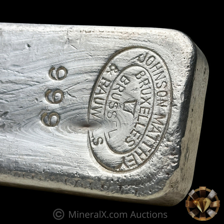 1000g (Kilo) Johnson Matthey JM & Pauwels Bruxelles Brussel Vintage Silver Bar