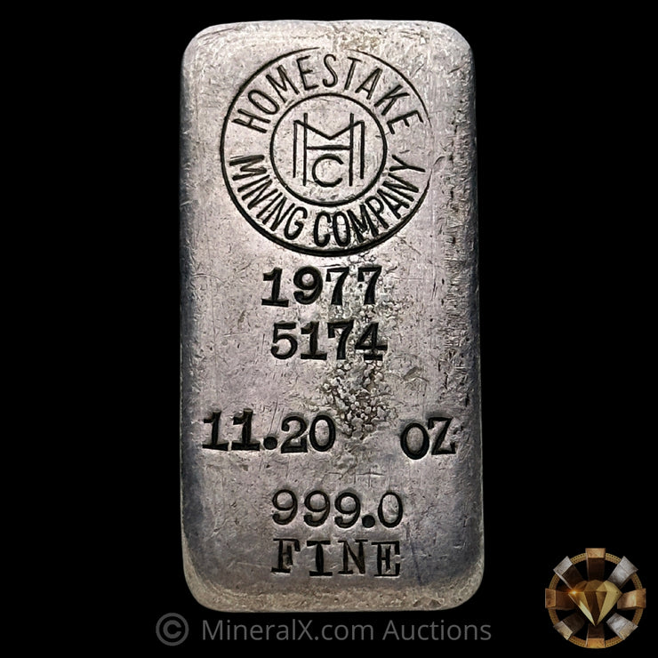 11.20oz 1977 Homestake Mining Company Vintage Silver Bar