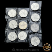 x10 1oz Mexican Libertad Silver Coin Lot (Mixed Dates)