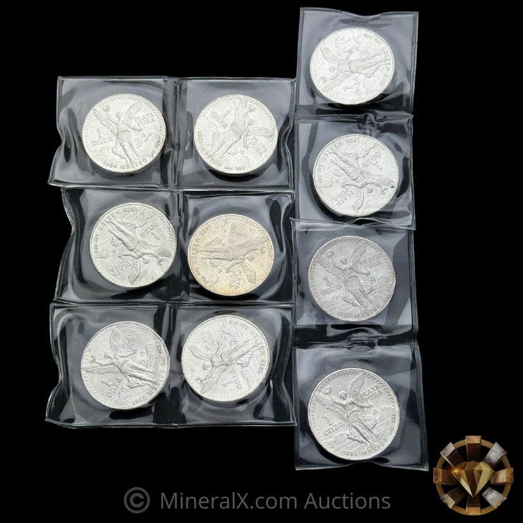 x10 1oz Mexican Libertad Silver Coin Lot (Mixed Dates)