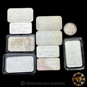 x10 1oz Misc Vintage Silver Bar Lot