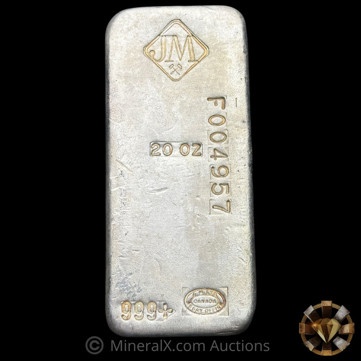 20oz JM Johnson Matthey Vintage Silver Bar