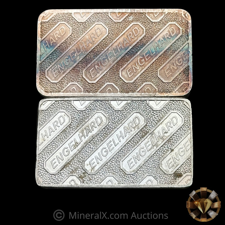 x2 10oz Engelhard Pressed Vintage Silver Bar Lot