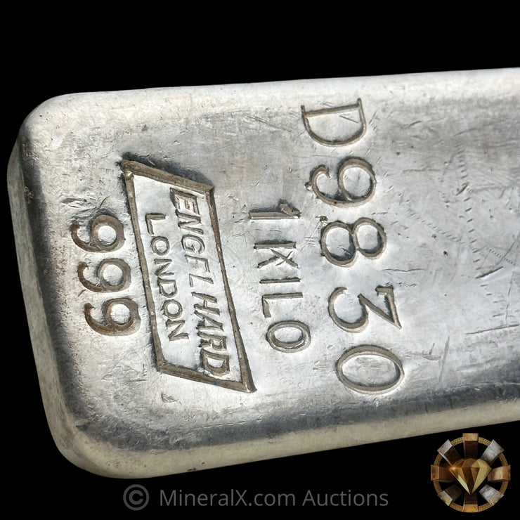 Kilo Engelhard London Rare D Prefix Vintage Silver Bar