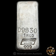 Kilo Engelhard London Rare D Prefix Vintage Silver Bar