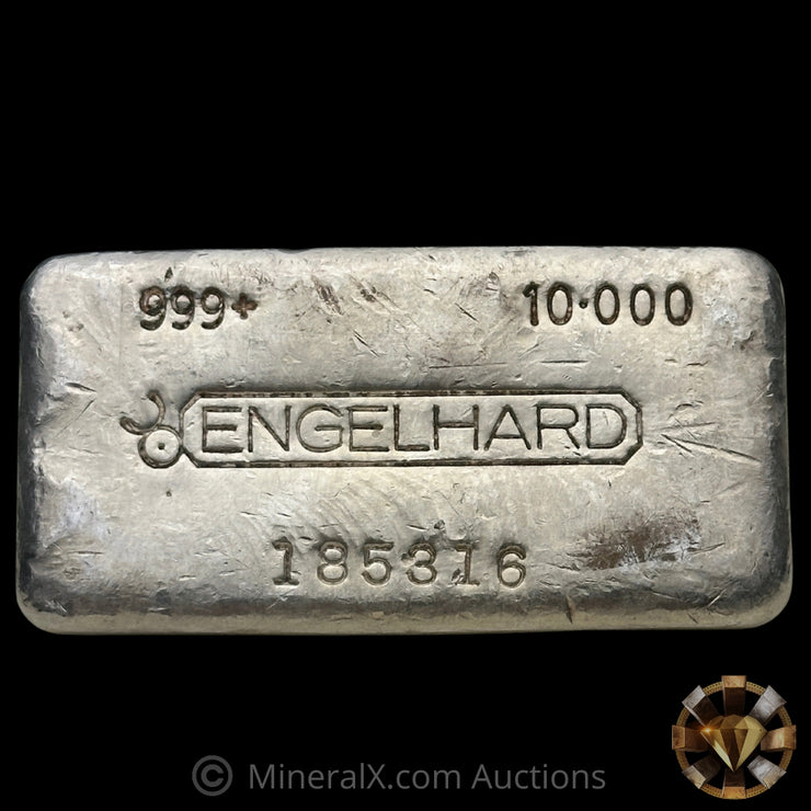 10oz Engelhard Floating Decimal Bull Logo Vintage Silver Bar