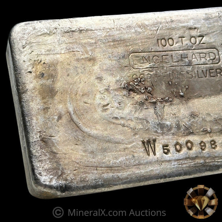 100oz Engelhard Rare Large W 2nd Series Anaheim CA Variety Vintage Silver Bar