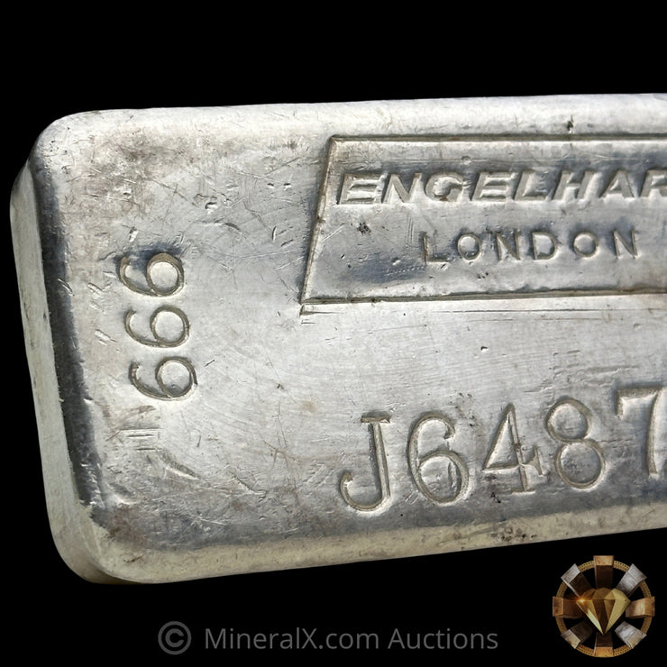 Kilo Engelhard London Rare J Prefix Landscape Variety Vintage Silver Bar