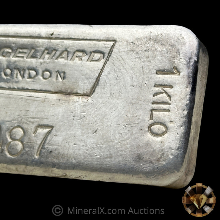 Kilo Engelhard London Rare J Prefix Landscape Variety Vintage Silver Bar