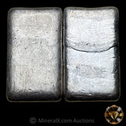 x2 10oz JM Johnson Matthey Reverse Stamp Vintage Silver Bar Lot (Both Large & Small Hallmark Varieties)