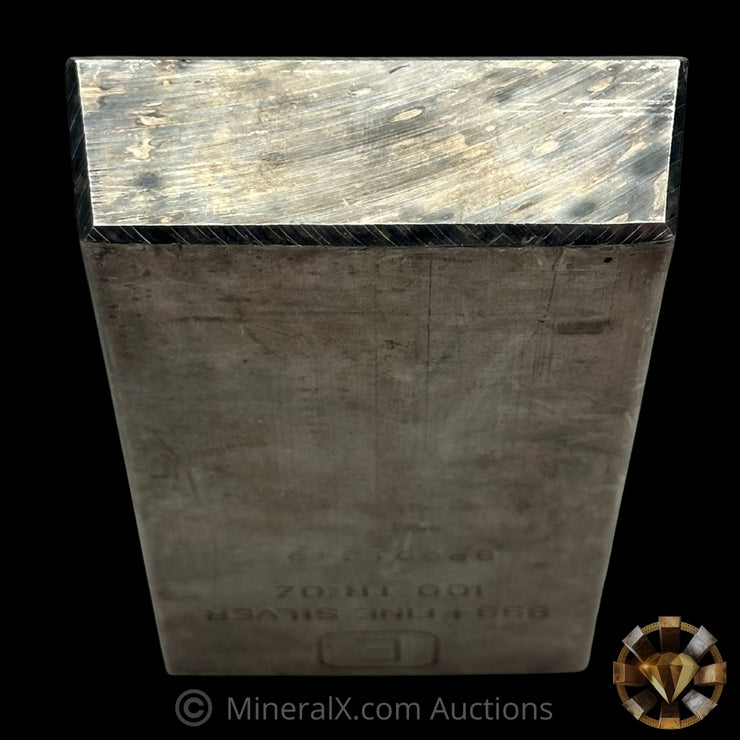 100oz Engelhard E Logo First Generation Extruded Industrial Vintage Silver Bar