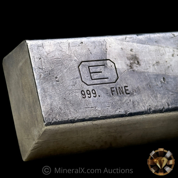 25oz Engelhard E Logo Industrial Extruded Vintage Silver Bar